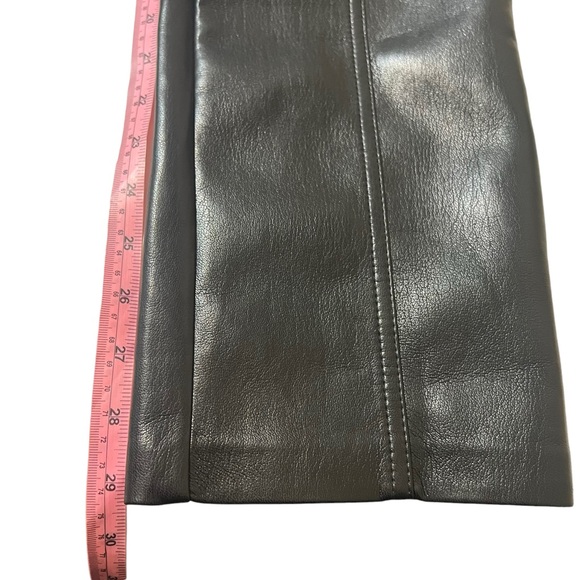 Aritzia Wilfred Rebel High Rise Vegan Leather Straight Leg Black Pants Size 2 26 - Picture 14 of 15